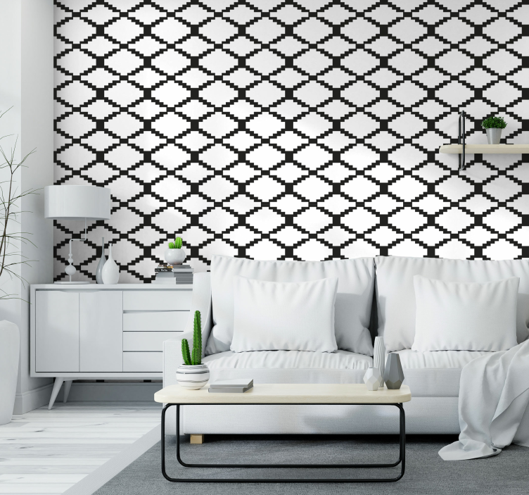 Geometric Black Shapes city wallpaper - TenStickers