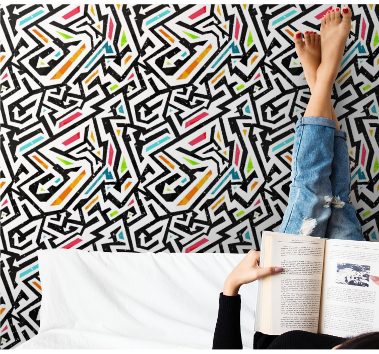 Geometric Chaos wallpaper abstract - TenStickers