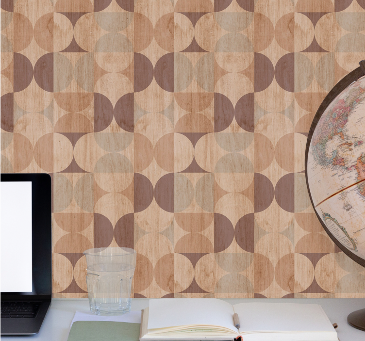 Geometric Circle Motif polka dot wallpaper - TenStickers