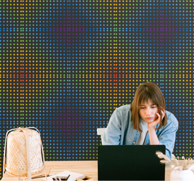 Geometric Dot Matrix wallpaper abstract - TenStickers