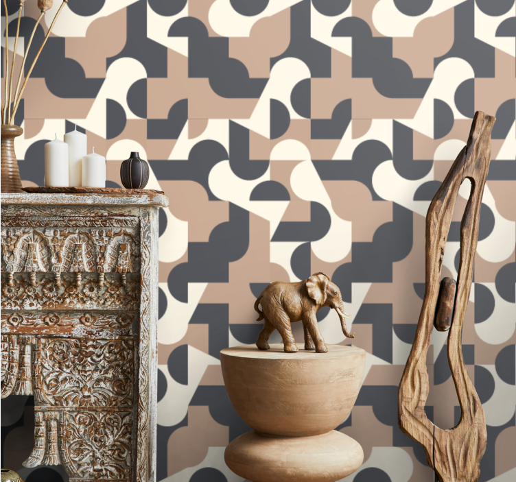 Geometric forms display wallpaper abstract - TenStickers