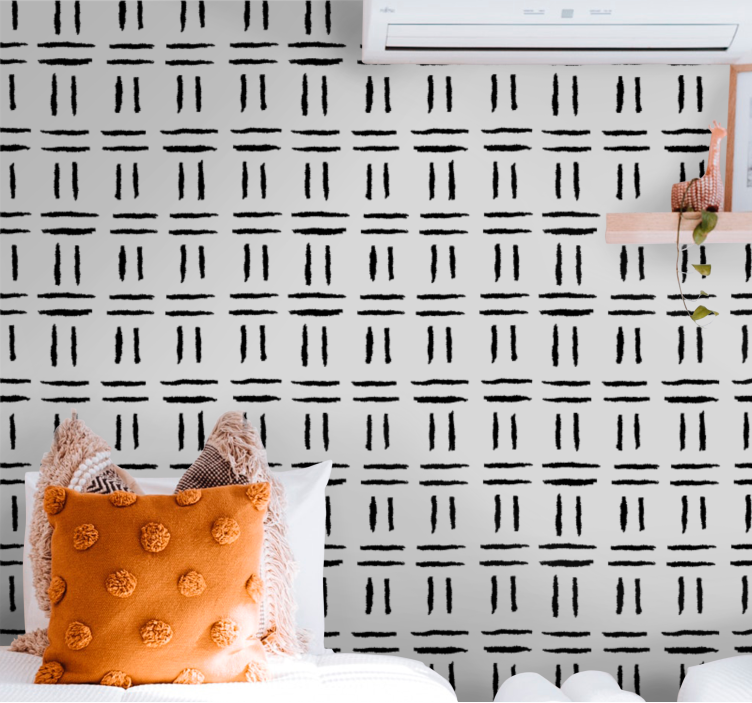 Geometric line configuration scandinavian wallpaper - TenStickers