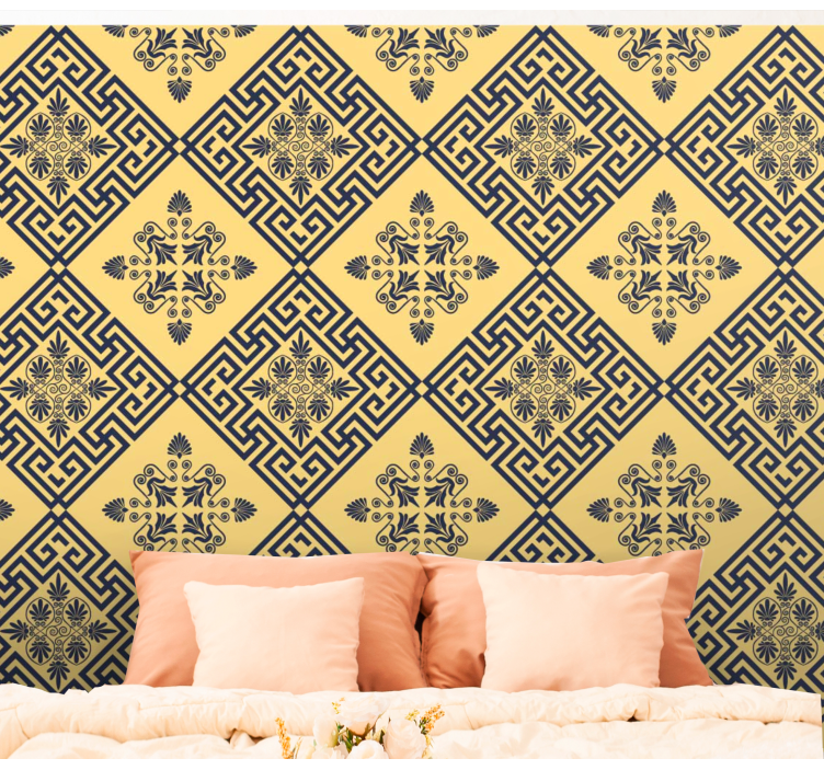 Geometric Mosaic tile effect wallpaper - TenStickers