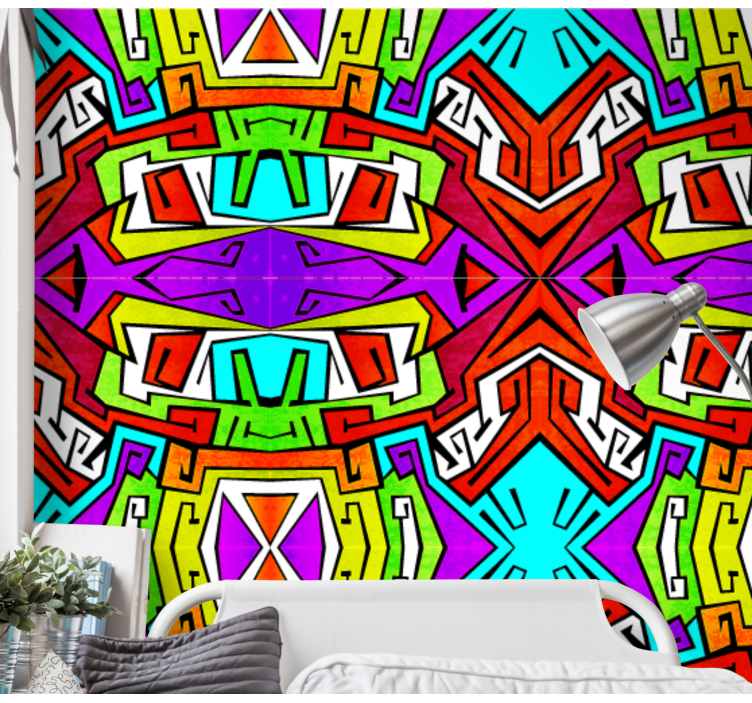 Geometric Vibrancy wallpaper abstract - TenStickers