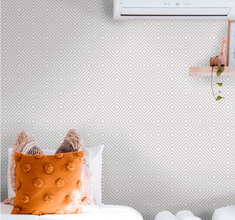 Geometric wallpaper in diamond shape design - TenStickers