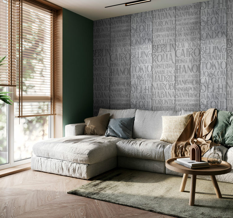 Global City Names Typography Letter Wallpaper - TenStickers