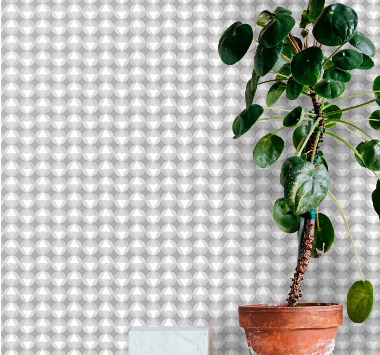 Gray Circular Pattern shapes wallpaper - TenStickers