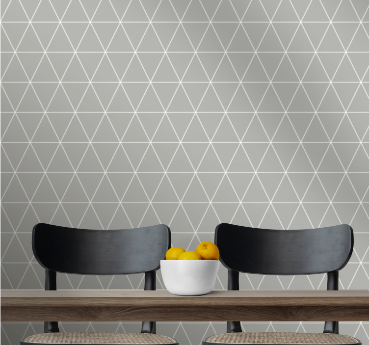 Gray elegant triangles geometric wallpaper - TenStickers