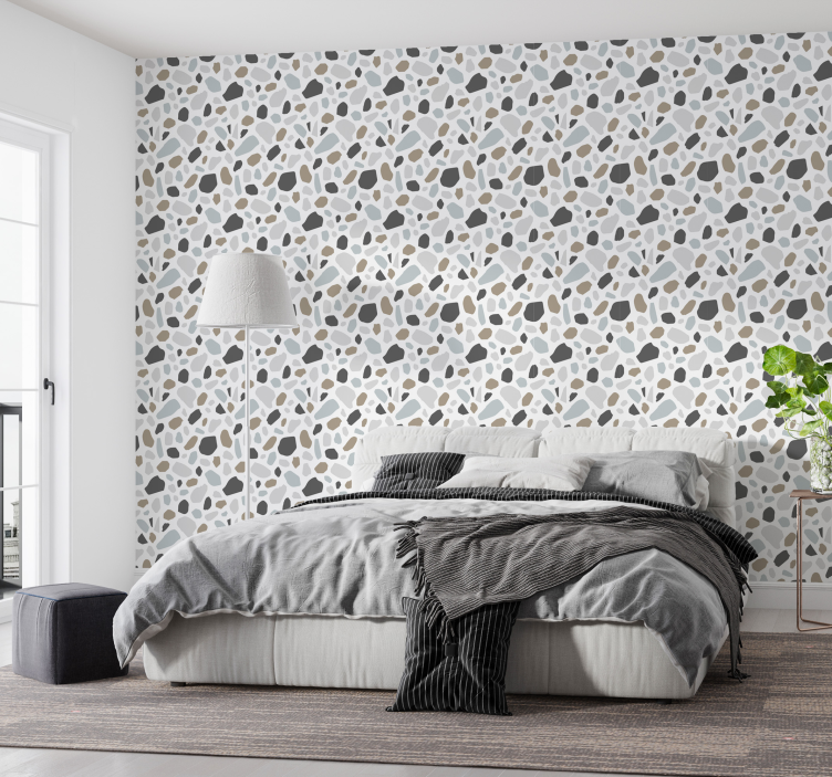 Gray terrazo stone effect wallpaper - TenStickers