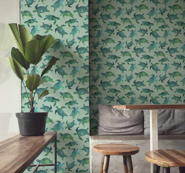 Green turtles Animal Wallpaper - TenStickers