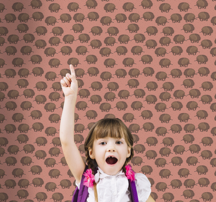 Hedgehog red motif animal wallpaper - TenStickers