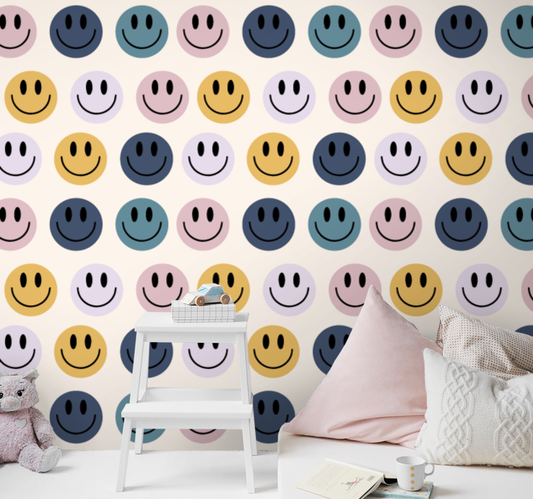 Happy Smile Faces personalized wallpaper - TenStickers