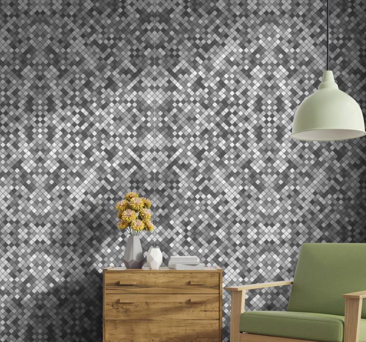 Herringbone Illusion geometric wallpaper - TenStickers