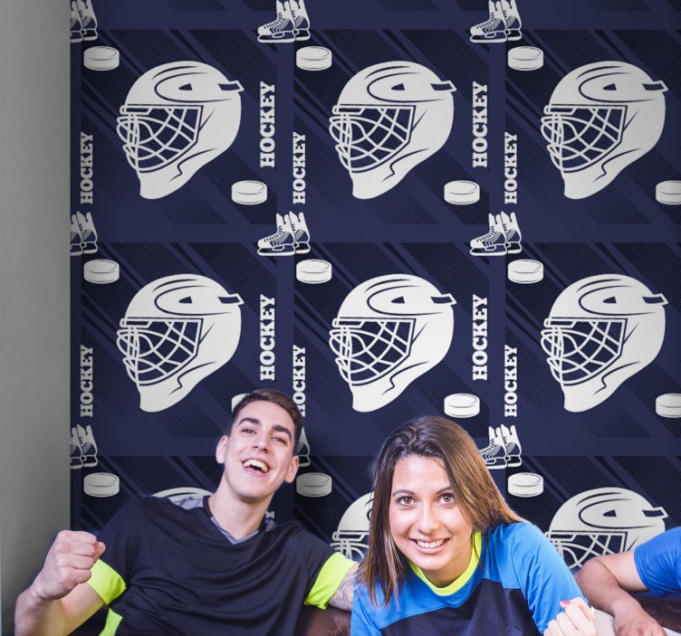 Hockey Enthusiasts personalized wallpaper - TenStickers