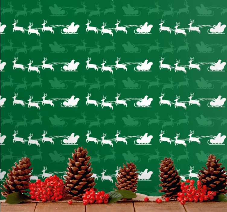 Holiday Sleigh Motif christmas wallpaper - TenStickers