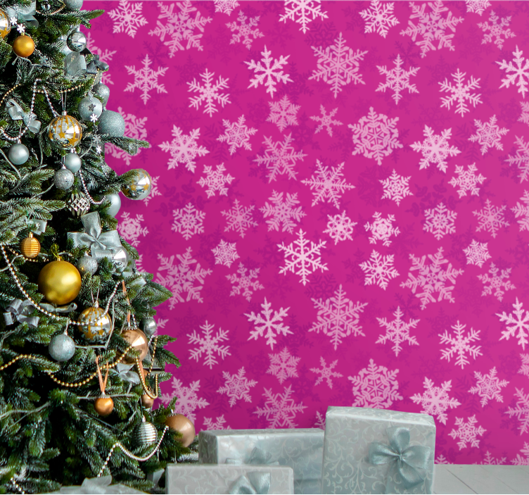 Holiday Snowflakes christmas wallpaper - TenStickers