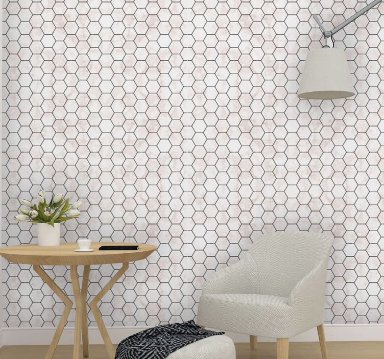 Honeycomb Structure textured wallpaper - TenStickers