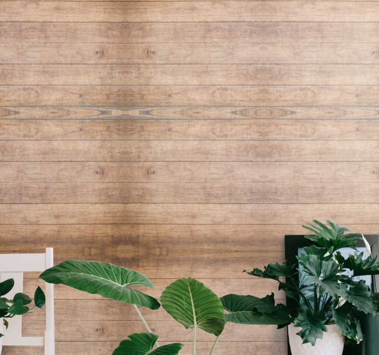 Horizontal wooden planks Wood Effect  Wallpaper - TenStickers