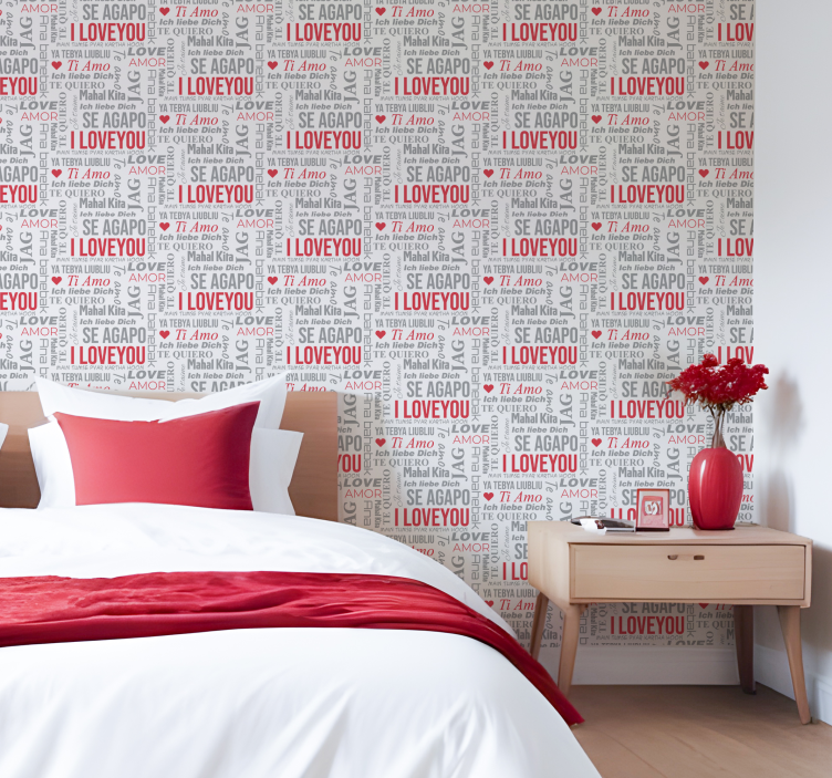 "I love you" different languaes letters wallpaper - TenStickers
