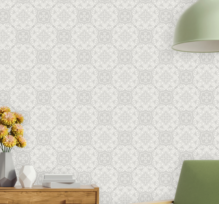 Intricate Florals ornamental wallpaper - TenStickers