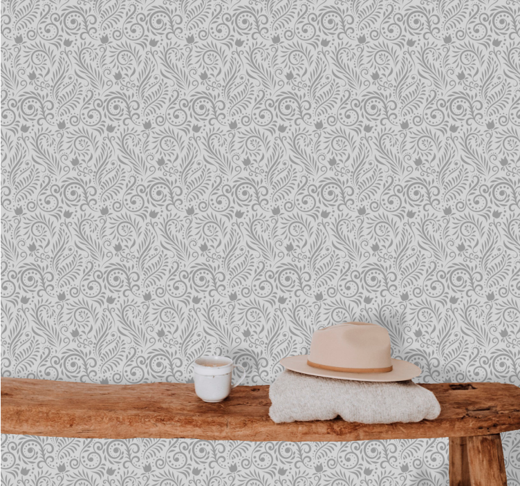 Intricate Paisley ornamental wallpaper - TenStickers