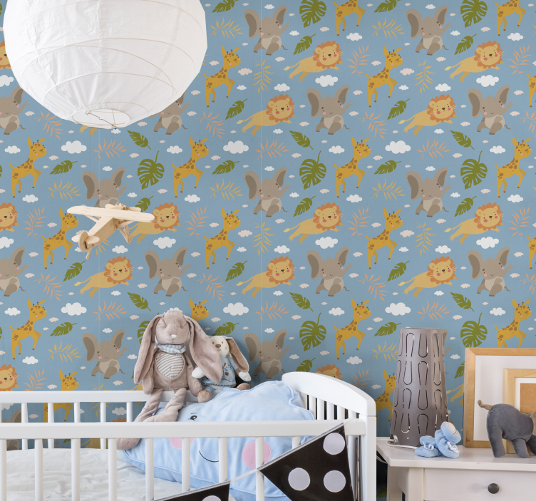 Jungle animal parade nursery wallpaper - TenStickers