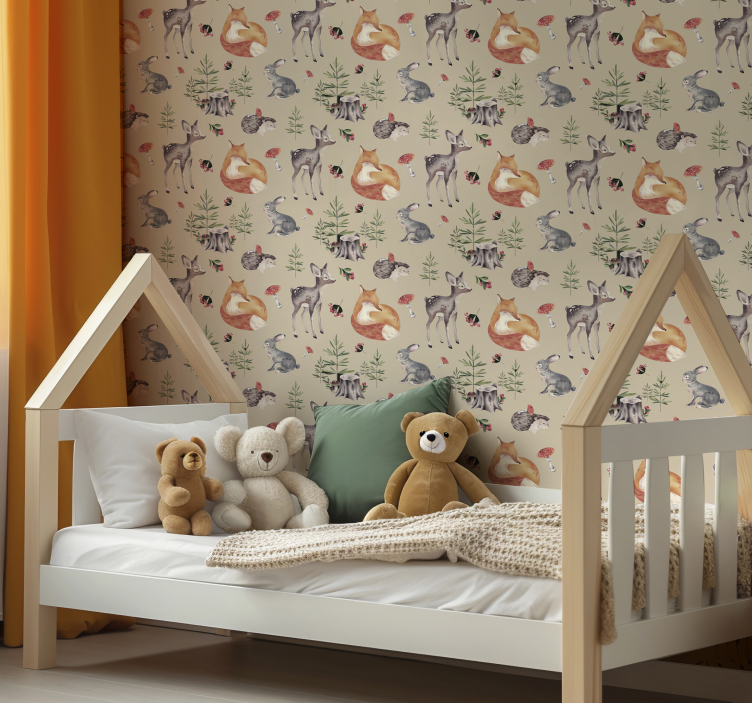 Kids' forest pattern more animal wallpaper - TenStickers