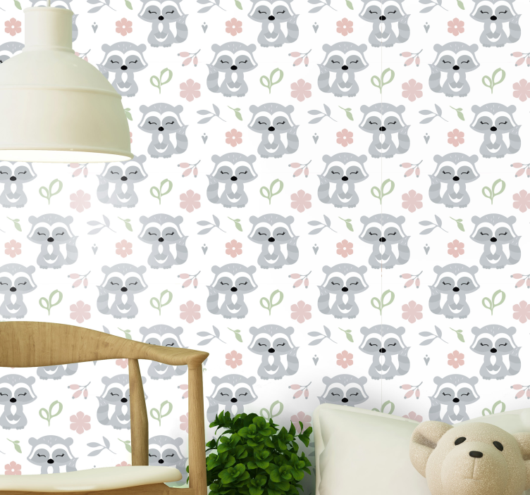 Lovely Raccoons more animal wallpaper - TenStickers