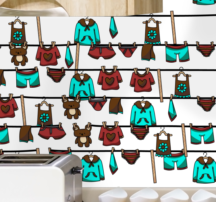 Laundry Bear Theme more animal wallpaper - TenStickers