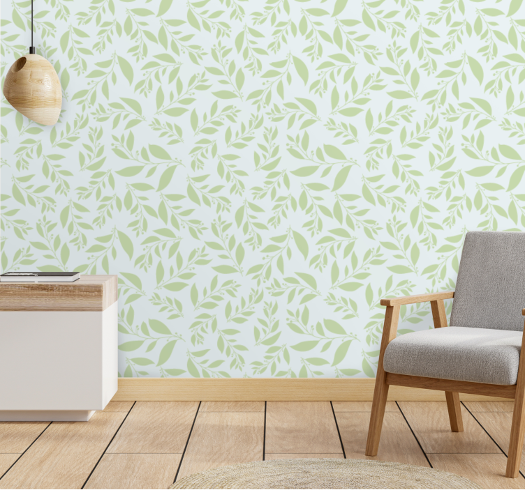 Leaf wallpaper delicate leaf imprint design - TenStickers