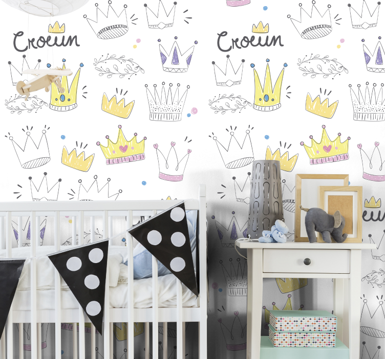 Little Crowns Childrens Wallpaper - TenStickers