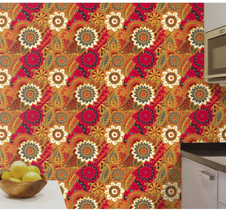 Mandala Inspired ornamental wallpaper - TenStickers