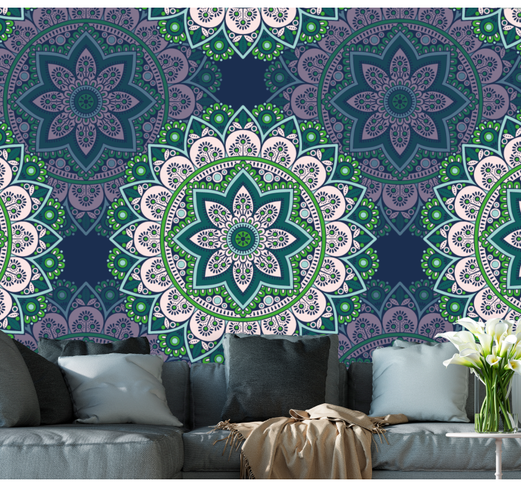 Mandala Ornamentation ornamental wallpaper - TenStickers