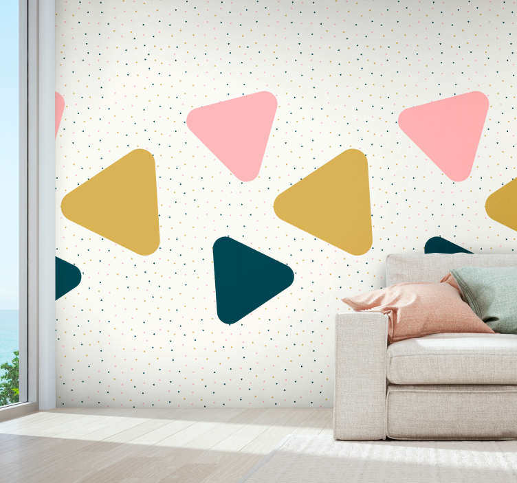 Modern Geometric Shapes Design triangle wallpaper - TenStickers