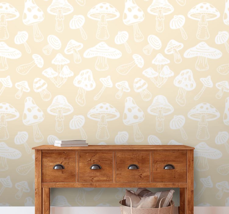 Mushroom Sketches animal wallpaper - TenStickers