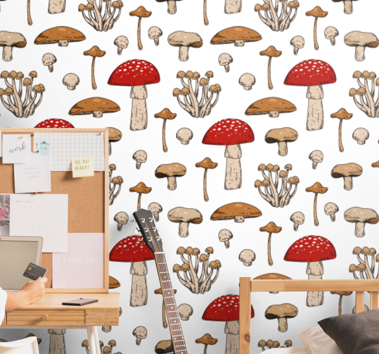 Mushroom Variety animal wallpaper - TenStickers