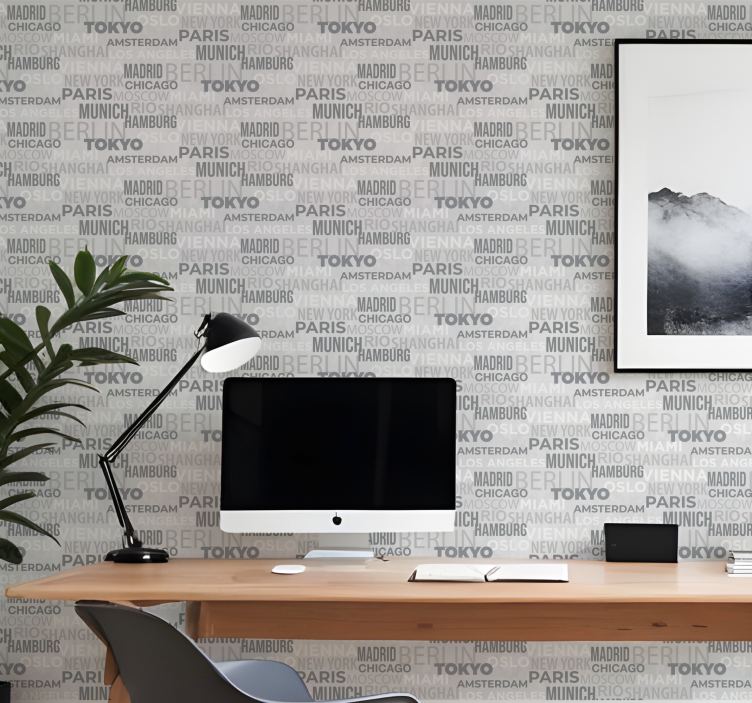 Name of cities letters wallpaper - TenStickers