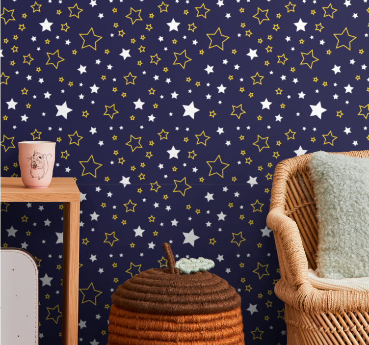 Navy Starry Night star wallpaper - TenStickers