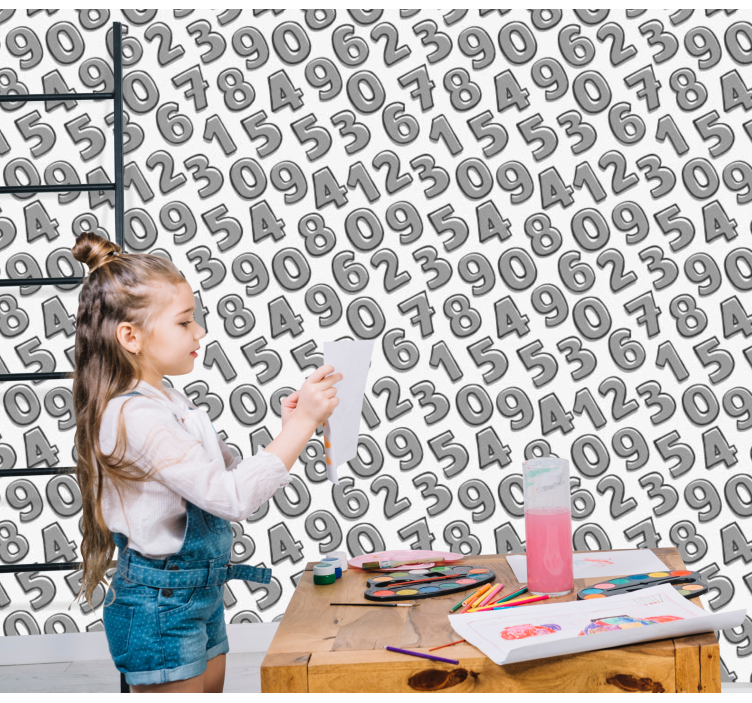 Number Arrangement letters wallpaper - TenStickers