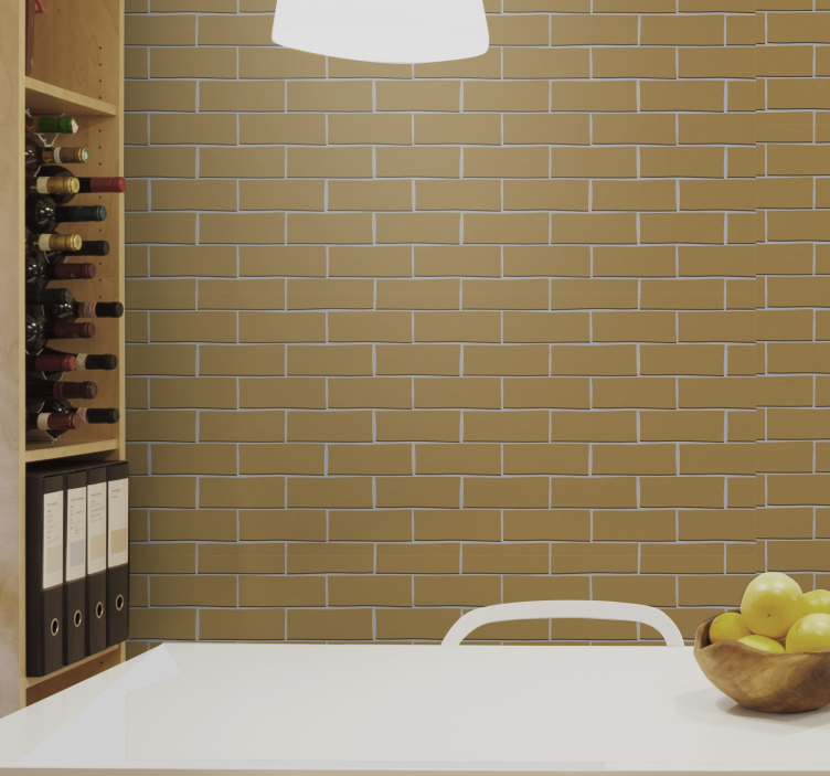 Orange Brick Brick Wallpaper - TenStickers