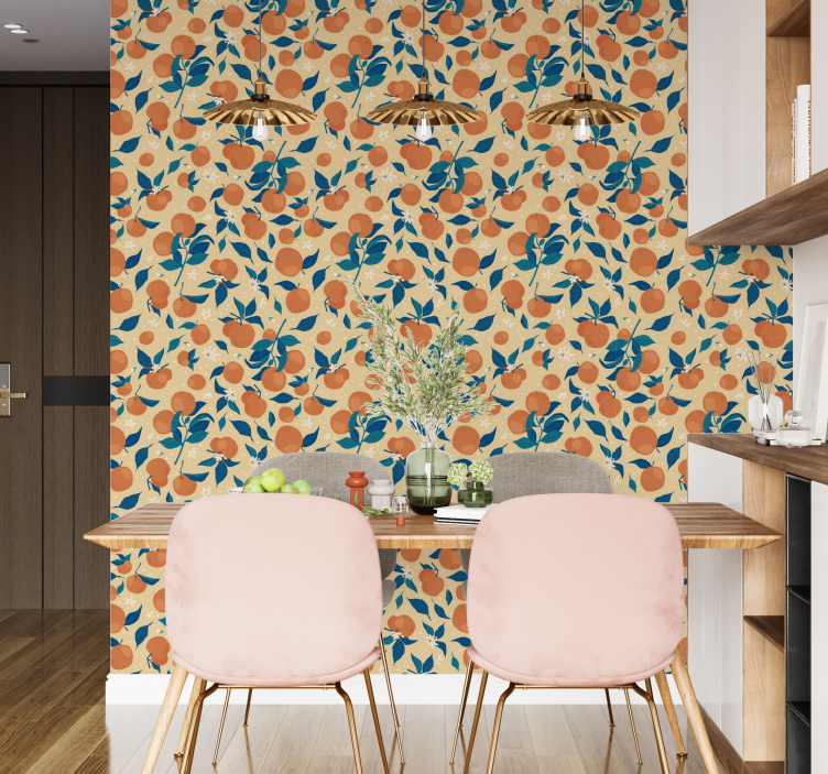 Oranges Blossom kitchen wallpaper - TenStickers