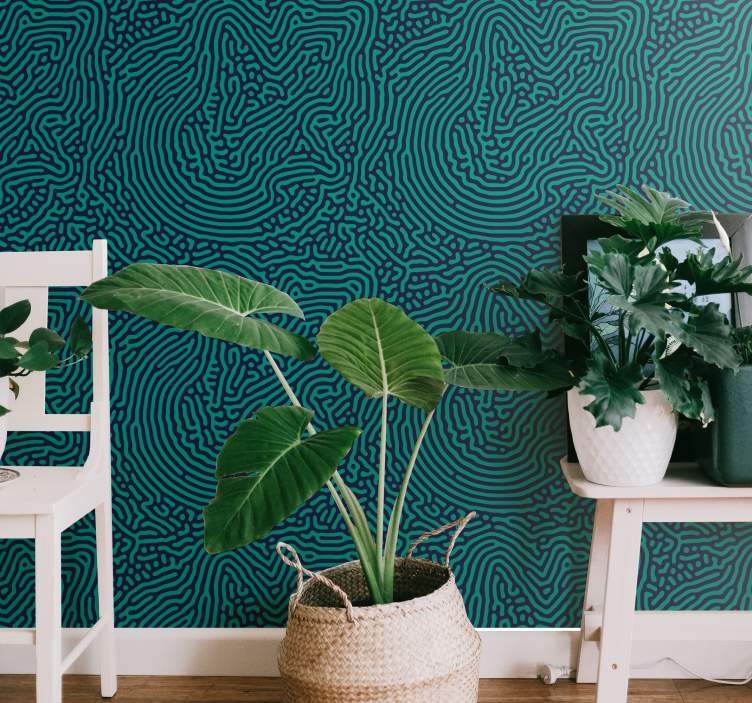Organic Line Pattern geometric wallpaper - TenStickers