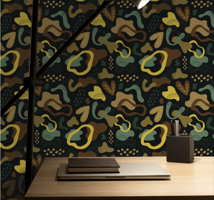 Organic shape patterns wallpaper abstract - TenStickers