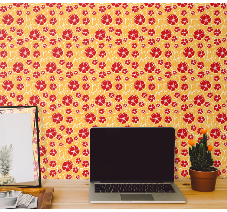 Ornate Citrus Pattern ornamental wallpaper - TenStickers