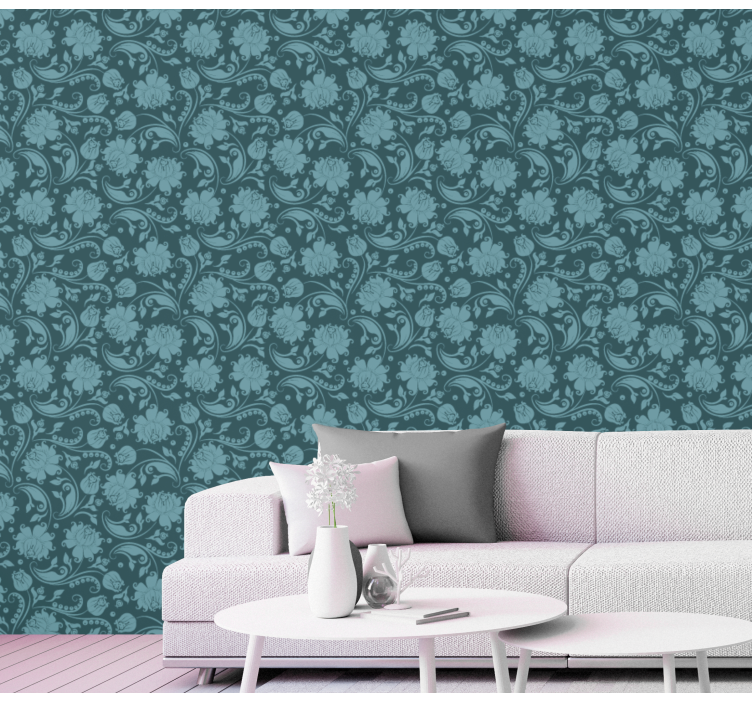 Ornate Flourish Pattern floral ornament wallpaper - TenStickers
