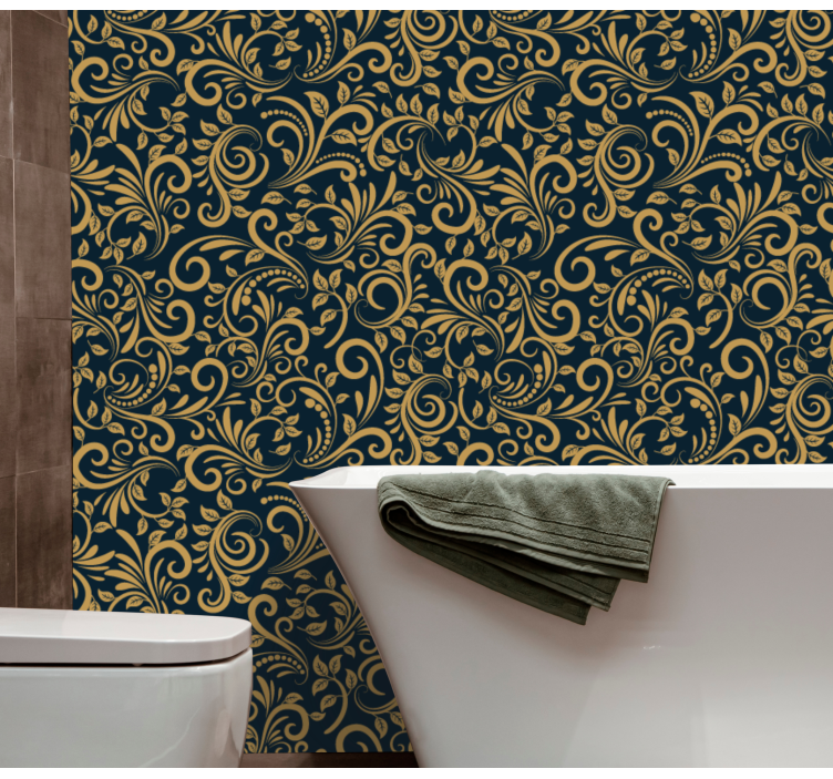 Ornate Foliage Pattern floral ornament wallpaper - TenStickers