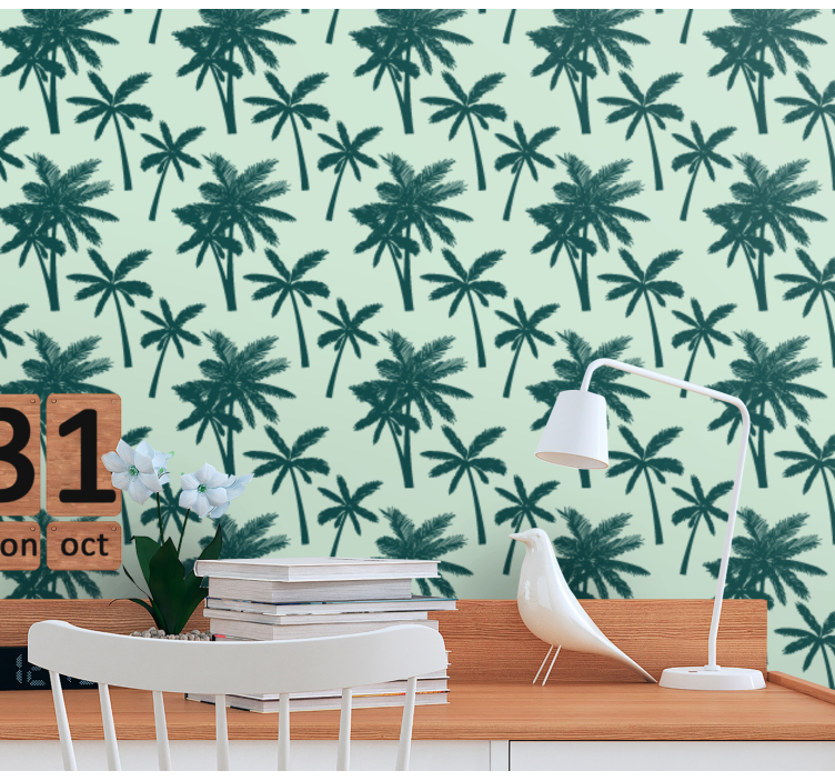 Palm Pattern Display tree wallpaper - TenStickers
