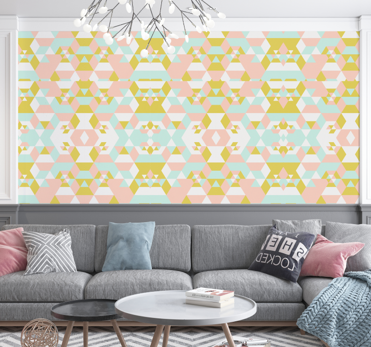Patchwork Patterned Wallpaper - TenStickers