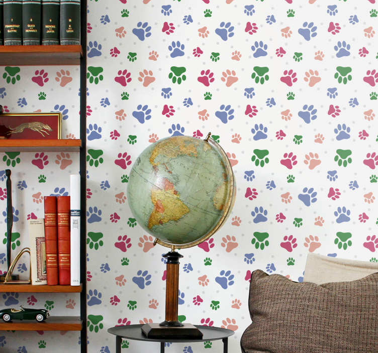 Paw Pattern Decor dogs wallpaper - TenStickers