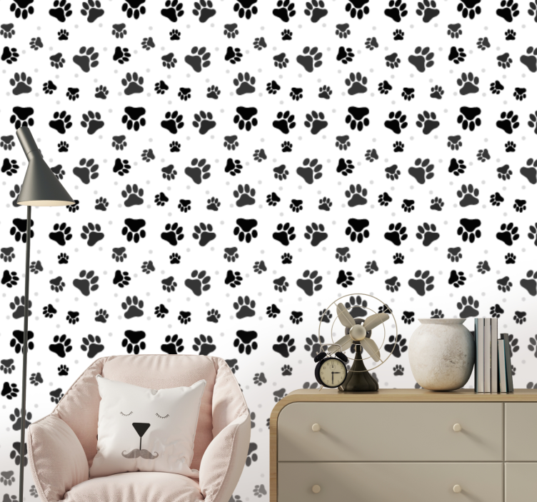 Paw Prints animal wallpaper - TenStickers